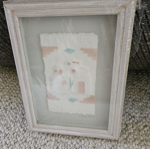 Vintage Figi Graphics hand cast paper set of 2 southwestern theme framed artwork - Picture 12 of 12